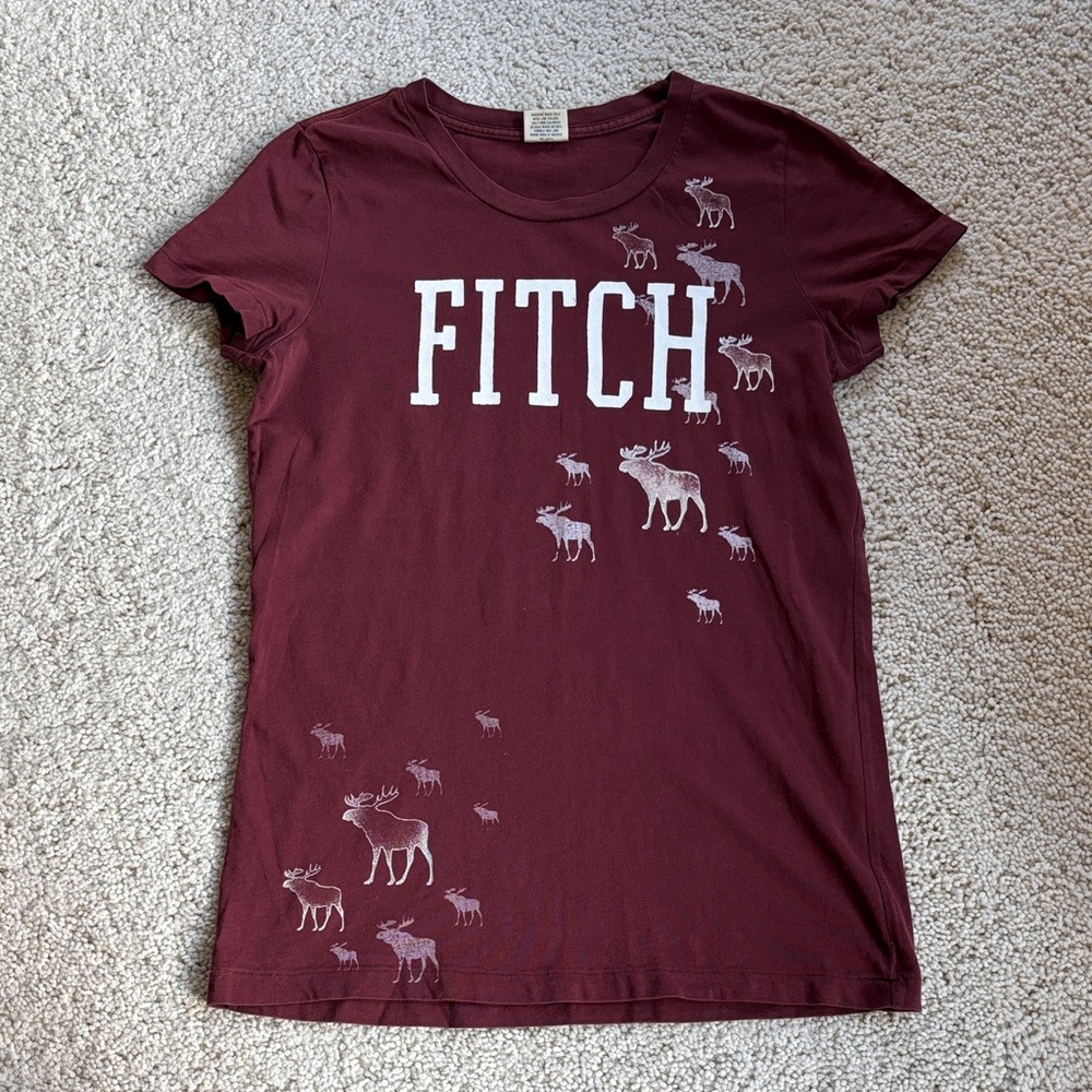 Vintage Abercrombie & Fitch Vintage Maroon T-Shirt